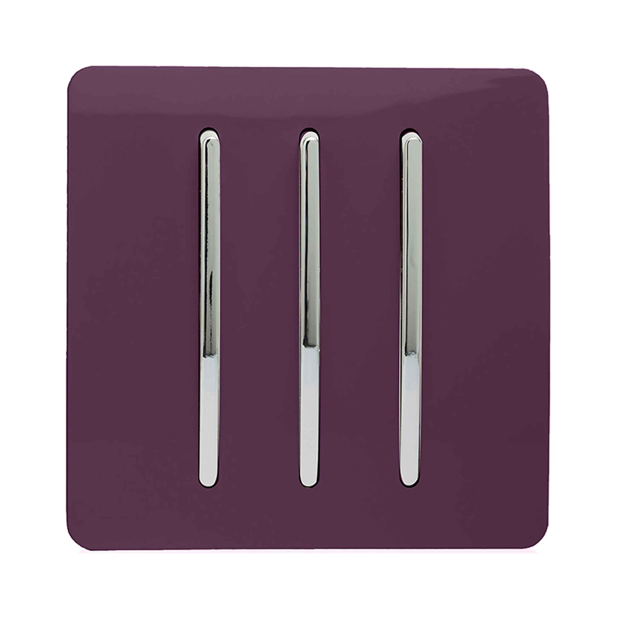 ART-SS6PL  3 Gang 2 Way 10 Amp Rocker Plum